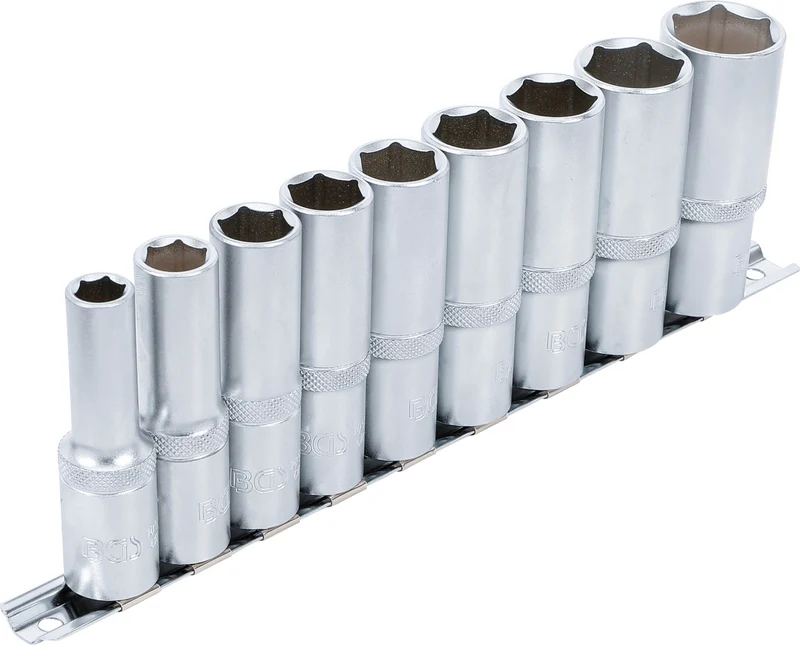 BGS 2223 Satz Tiefbett Nüsse lang 10-24mm 12,5mm (1/2") Antrieb, 9 teilig