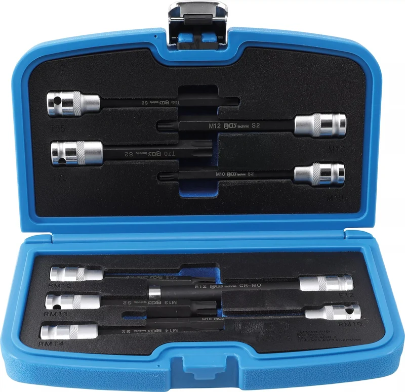 BGS 5014 Bitsatz für Zylinderkopfschrauben Innensechskant Ribe Torx 9 teiliger Satz