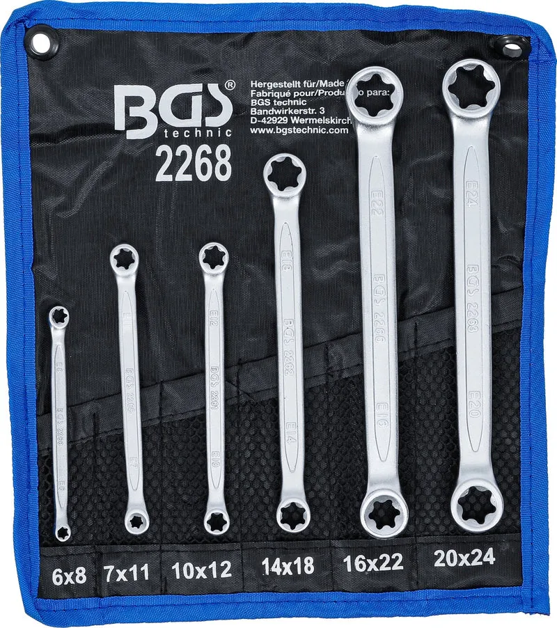 BGS 2268 Satz TORX Ringschlüssel E6-E24 6 teilig warm geschmiedet